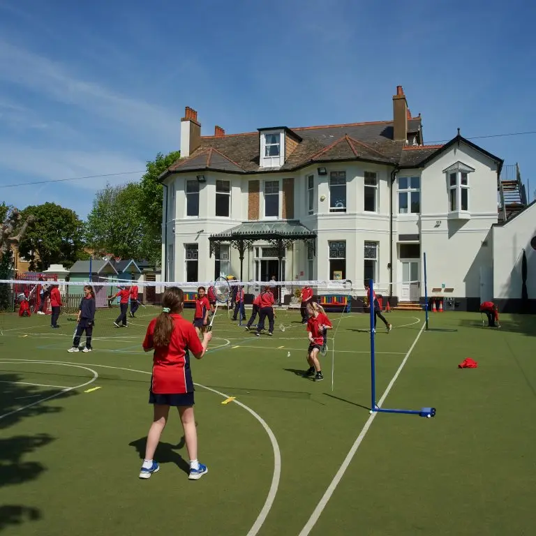 students playing sports