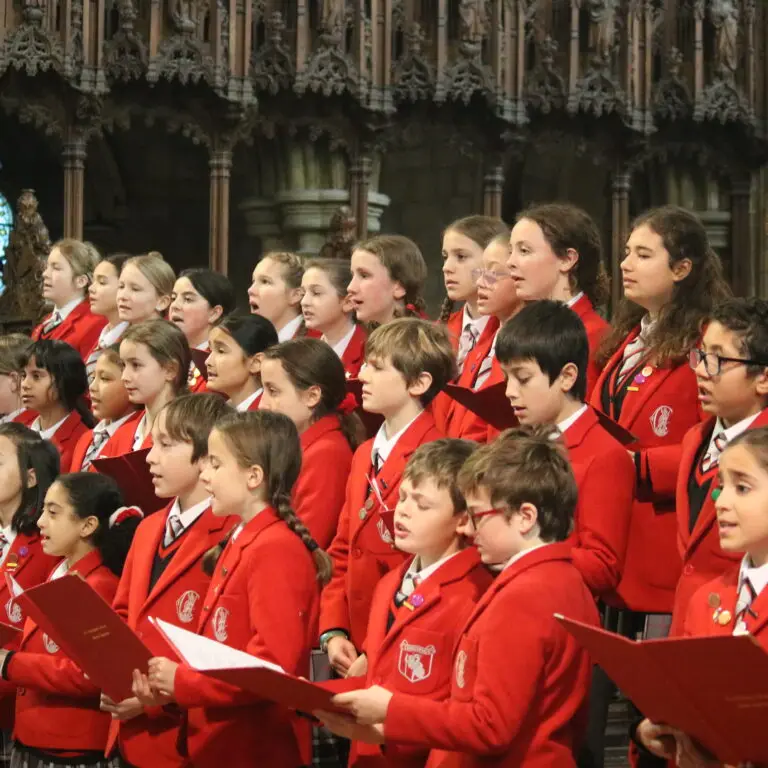 students singing in a choir